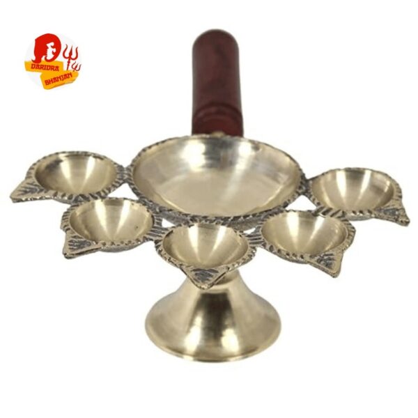 Wooden handle panch aarti