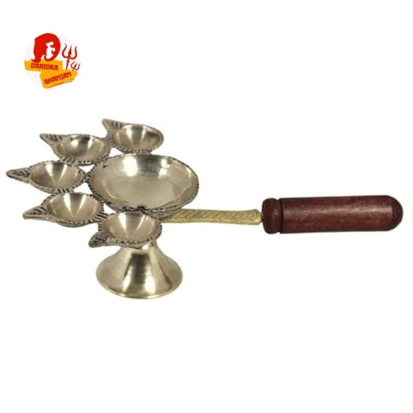 Wooden handle panch aarti