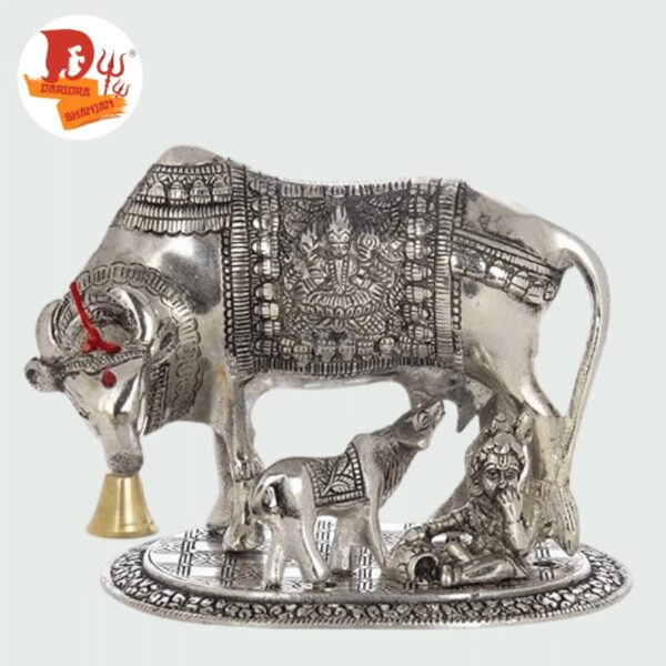 Silver Kamdhenu cow