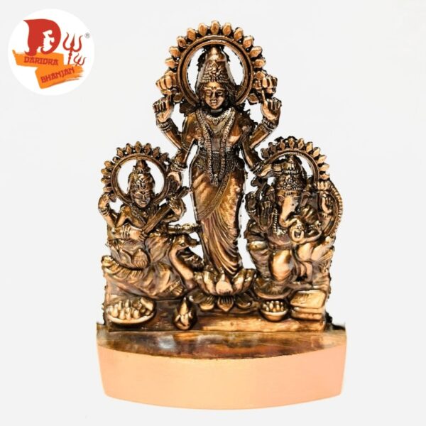 Metal Brown Laxmi Ganesh Saraswati