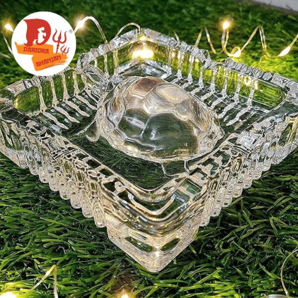 Crystal Turtle Tortoise with Square Plate