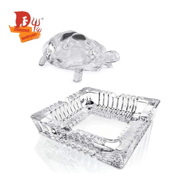 Crystal Turtle Tortoise with Square Plate