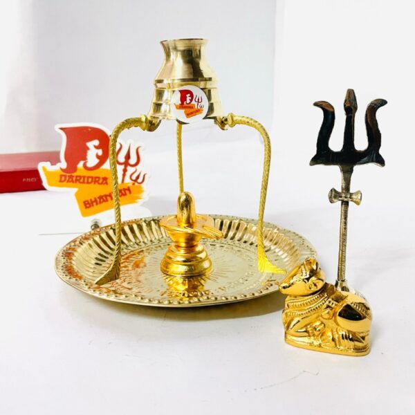 Golden shivling nandi Plate tipai